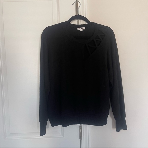 LNA Revolve Back Cut Out Light Sweater - Picture 1 of 6